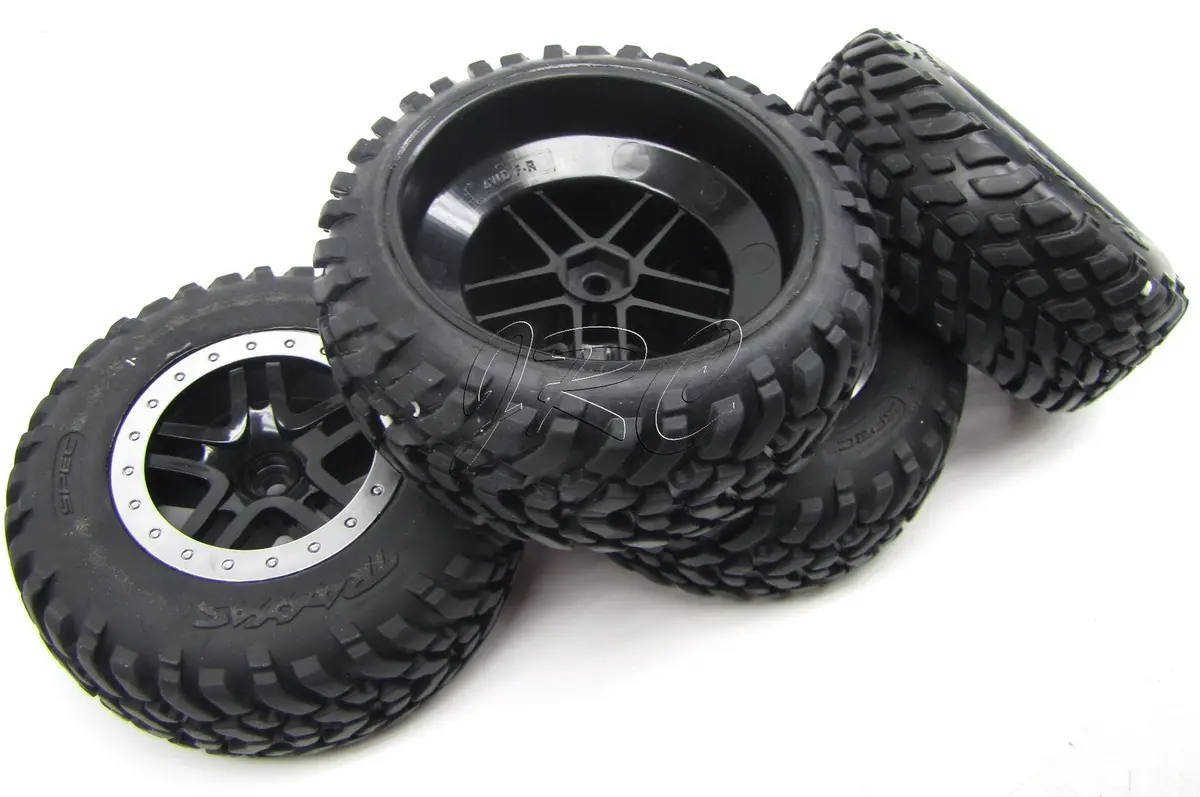Nitro Slash Tires, Black Wheels & Silver Beadlock ( 4 Frt/Rear) 44056-3 1