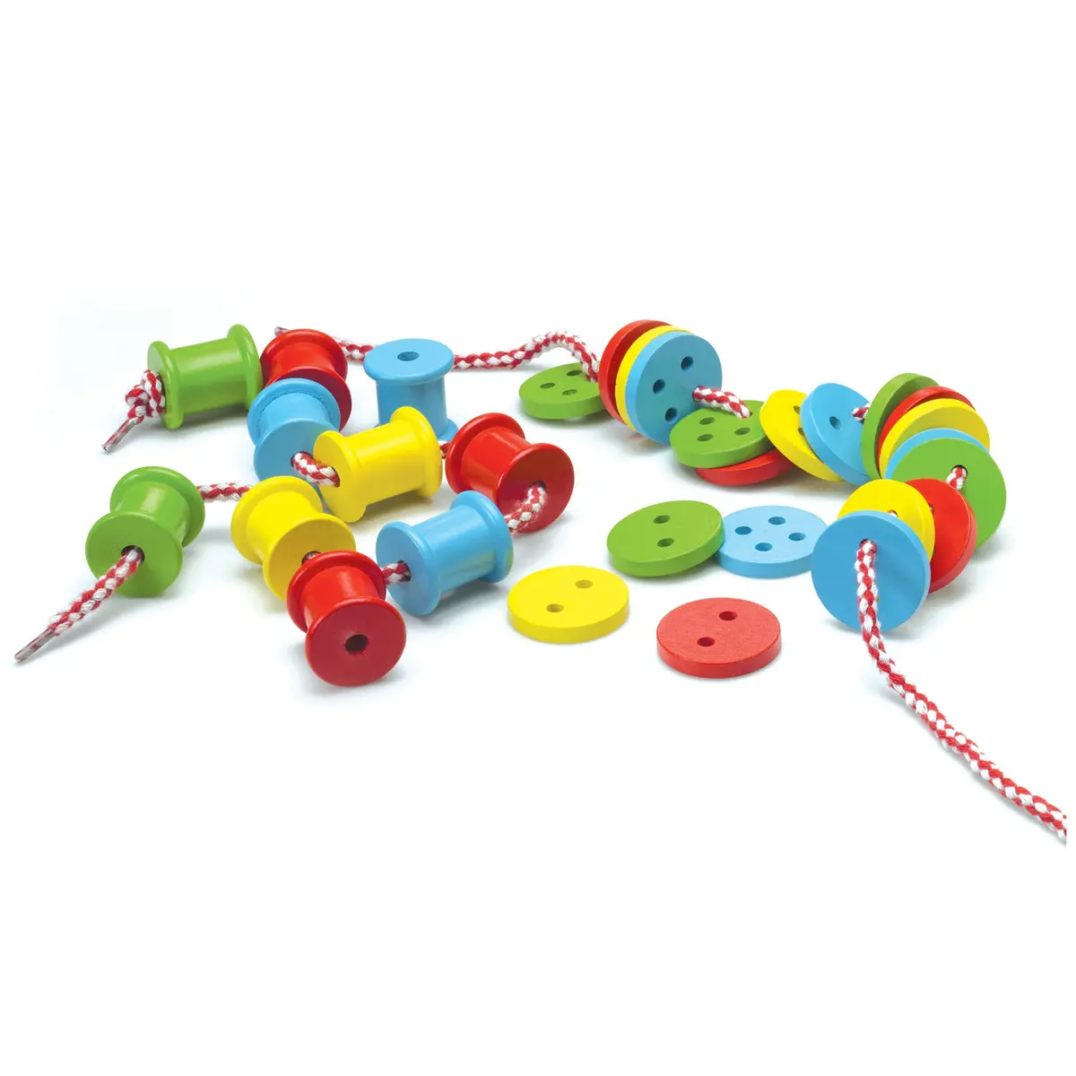Original Toy Company Colorful Threading Buttons & Spools Set - Creative Play 1