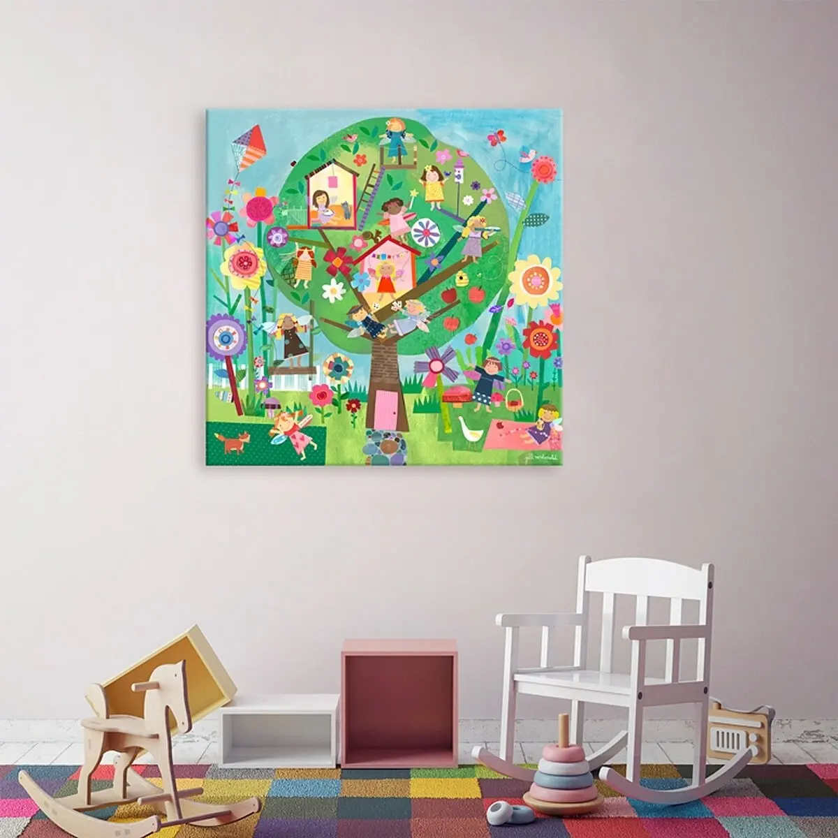 Oopsy Daisys Afternoon Fairies Enchanting Tree House Wall Art 1