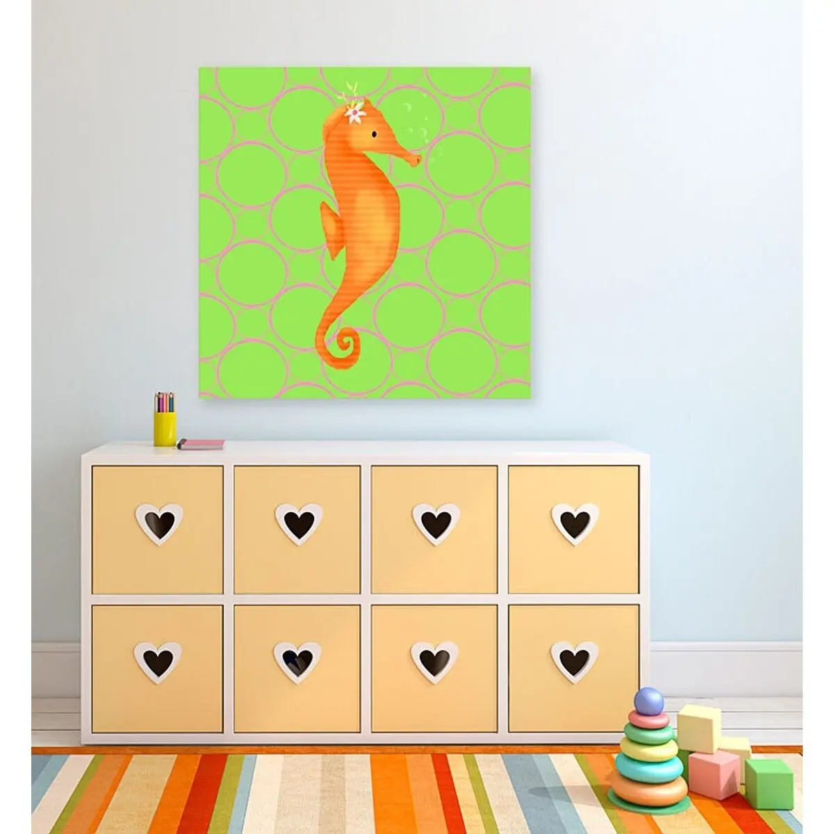 Oopsy Daisy Penelope The Seahorse 10 Inch Stretched Canvas Wall Art By Meghann O'hara 1