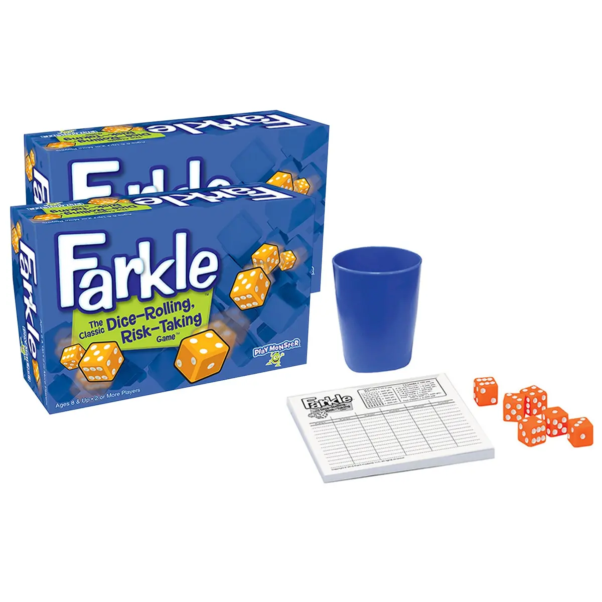 Playmonster Farkle Classic Dice-Rolling Risk Game, Twin Pack 1