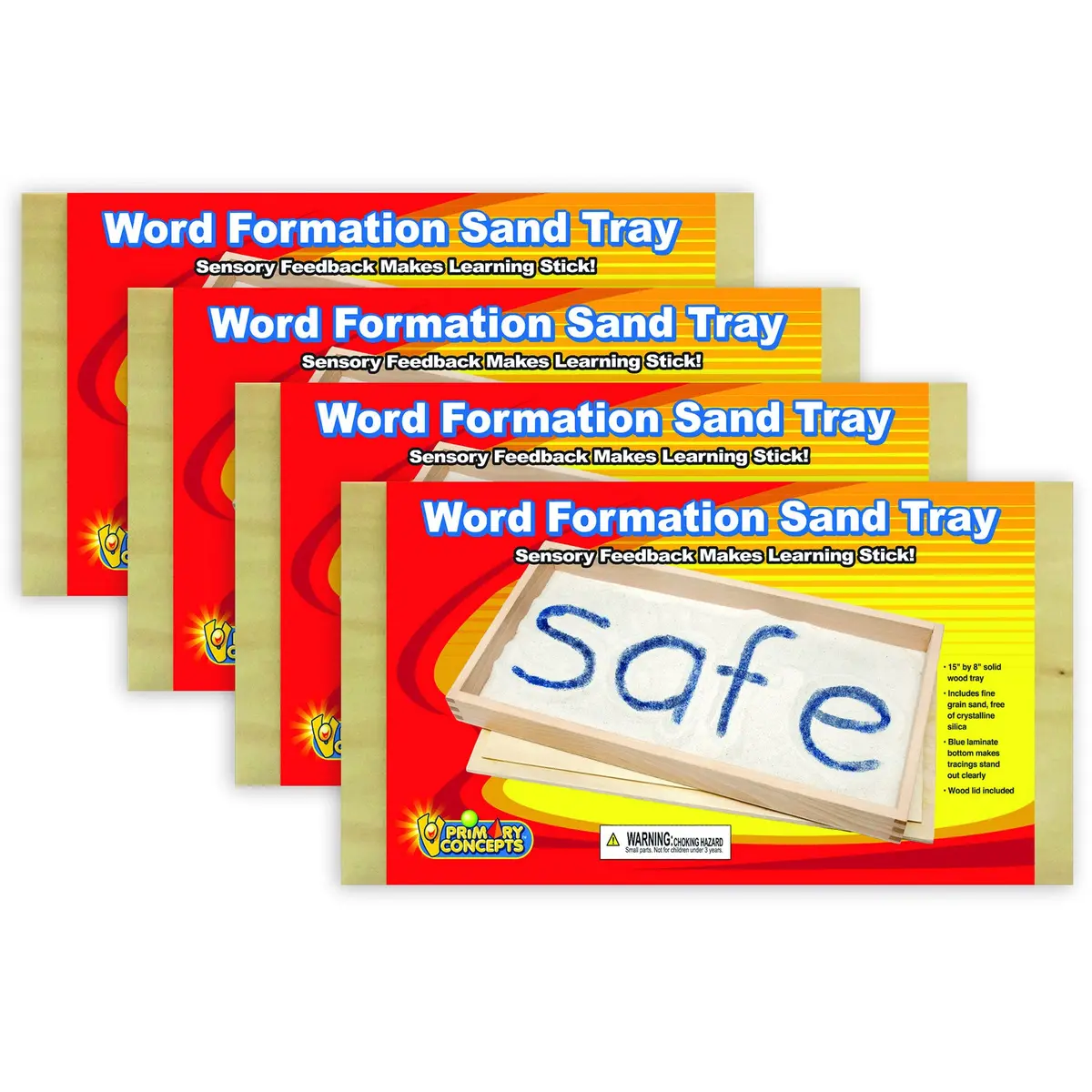 Primary Concepts Word Formation Sand Tray Set - Blue - 15"W X 8"L - Pack Of 4 1