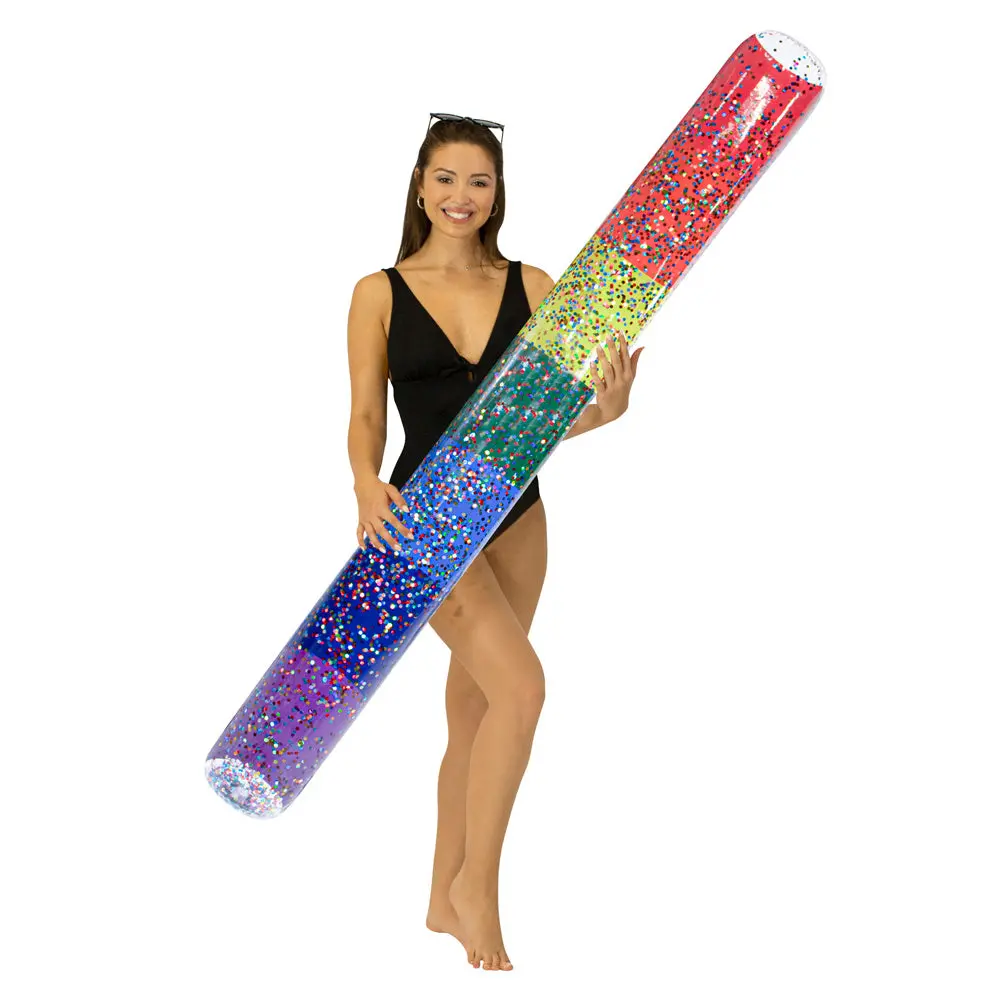 Poolcandy Rainbow Collection 72-Inch Glitter Pool Noodle - Classic Rainbow 1