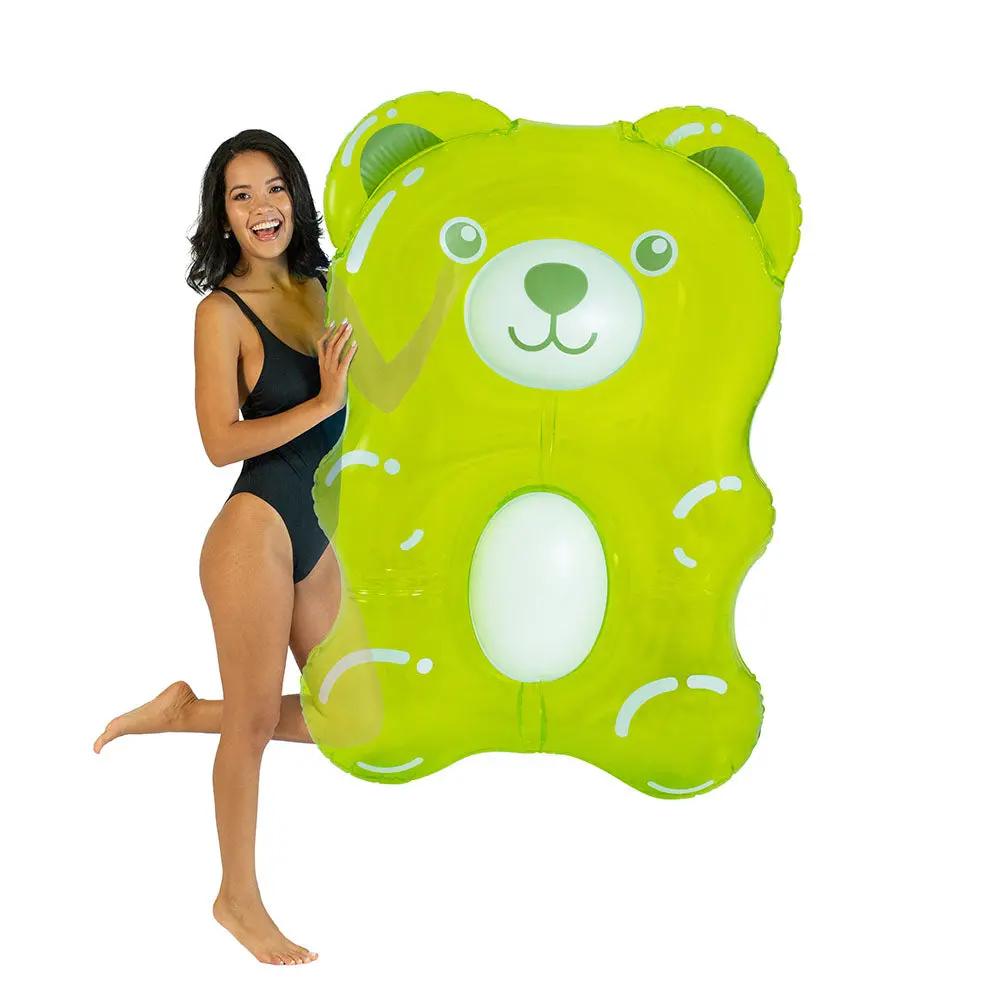 Poolcandy Giant Green Gummy Bear Inflatable Raft - Lime 1