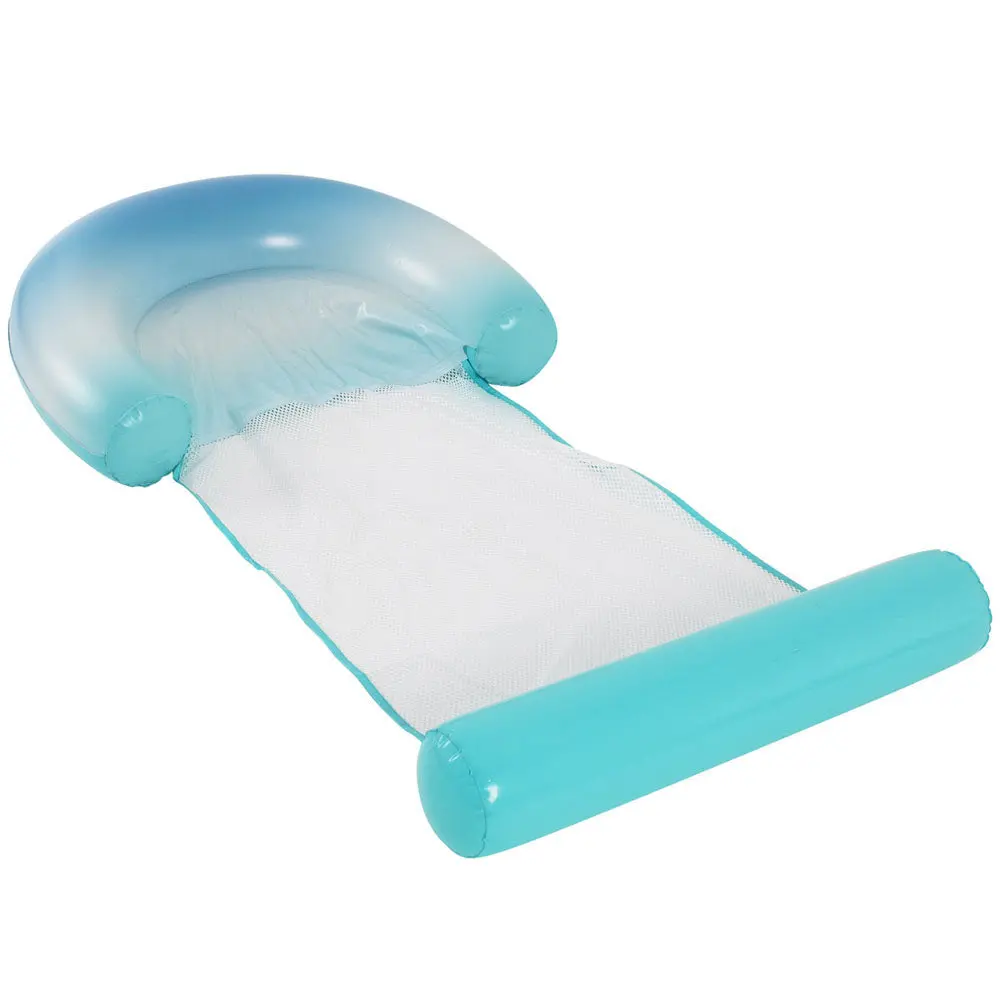 Poolcandy Deluxe Mesh Sun Chair With Footrest - Blue Ombre 1