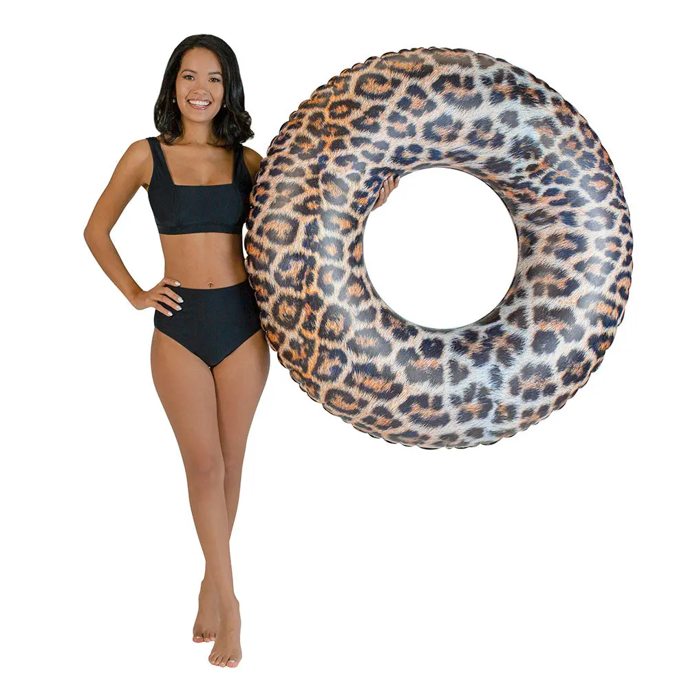 Poolcandy Safari Collection Leopard Print Jumbo Pool Tube - 48 Inch 1