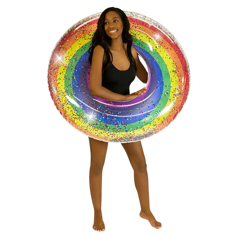 Poolcandy Rainbow Collection 48" Glitter Pool Tube - Classic Rainbow 1