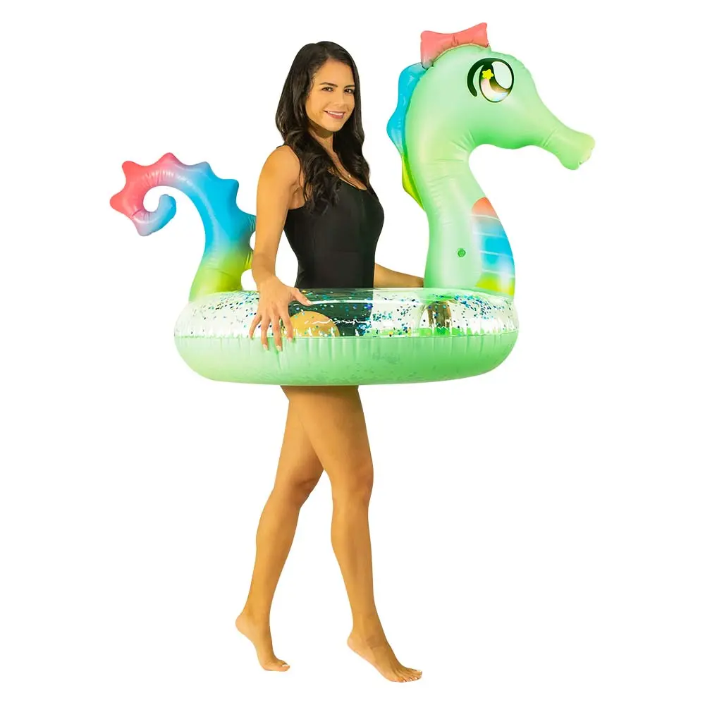 Poolcandy Glitter Seahorse 40" Inflatable Pool Tube 1
