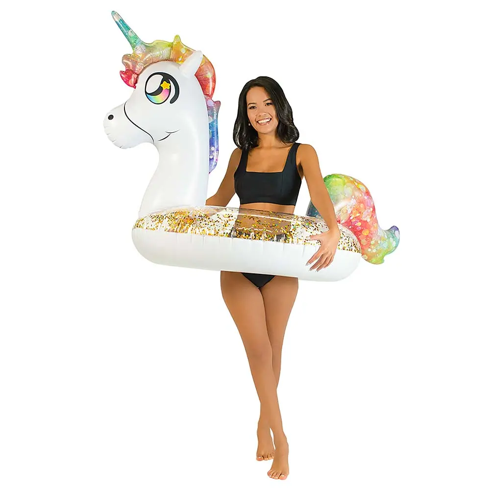 Poolcandy Glitter Unicorn 42-Inch Inflatable Pool Tube 1