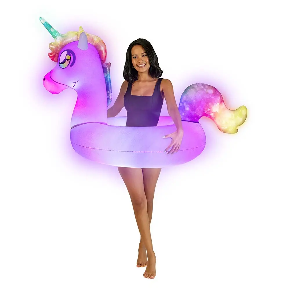 Poolcandy Illuminated Led Unicorn 42" Jumbo Pool Tube 1