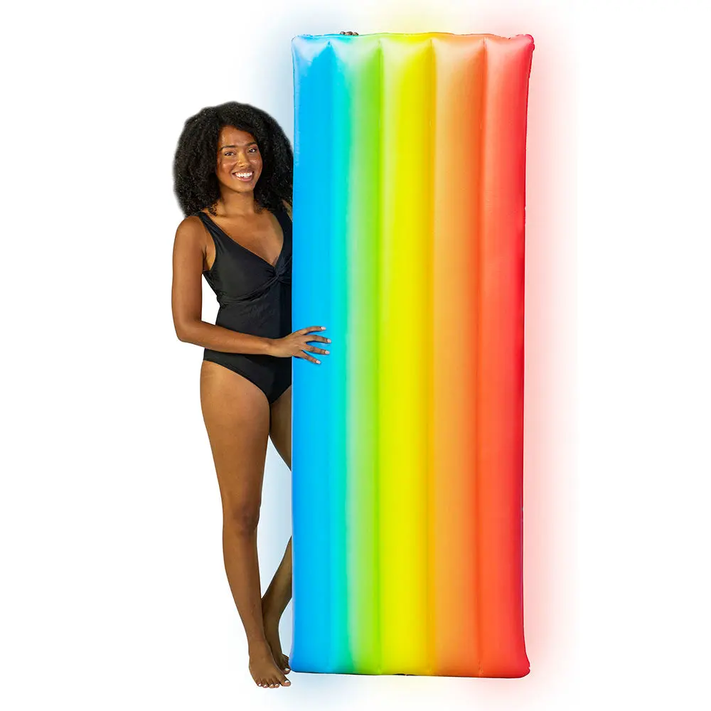 Rainbow Collection 74 X 30 Inch Illuminated Led Deluxe Pool Raft 1