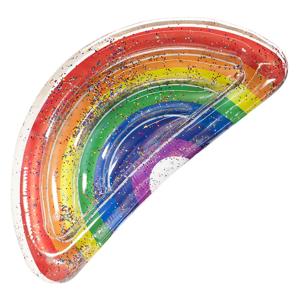 Poolcandy Rainbow Collection Classic Rainbow Deluxe Glitter Float - Multicolor 1