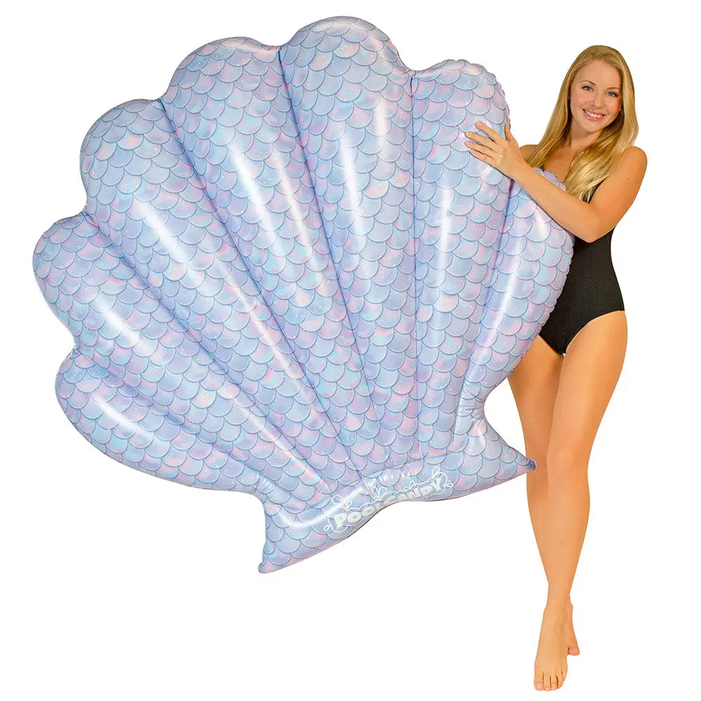 Poolcandy Mermaid Shell Giant Island Float - 60 X 69 Inches 1