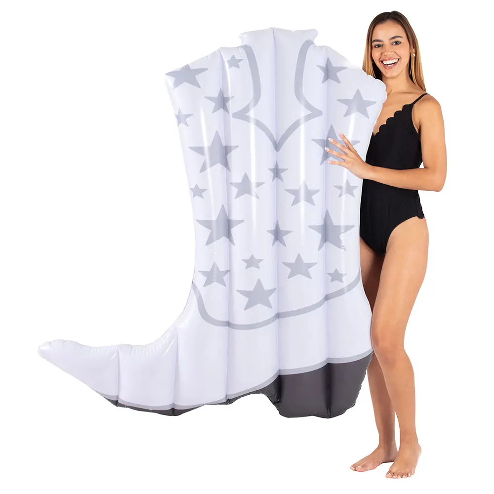 Cowgirl Boot 54" Inflatable Pool Island - Classic White 1