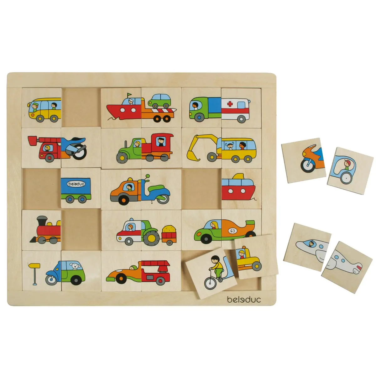 Beleduc Match & Mix Transport Wooden Puzzle - 30 Pc 1