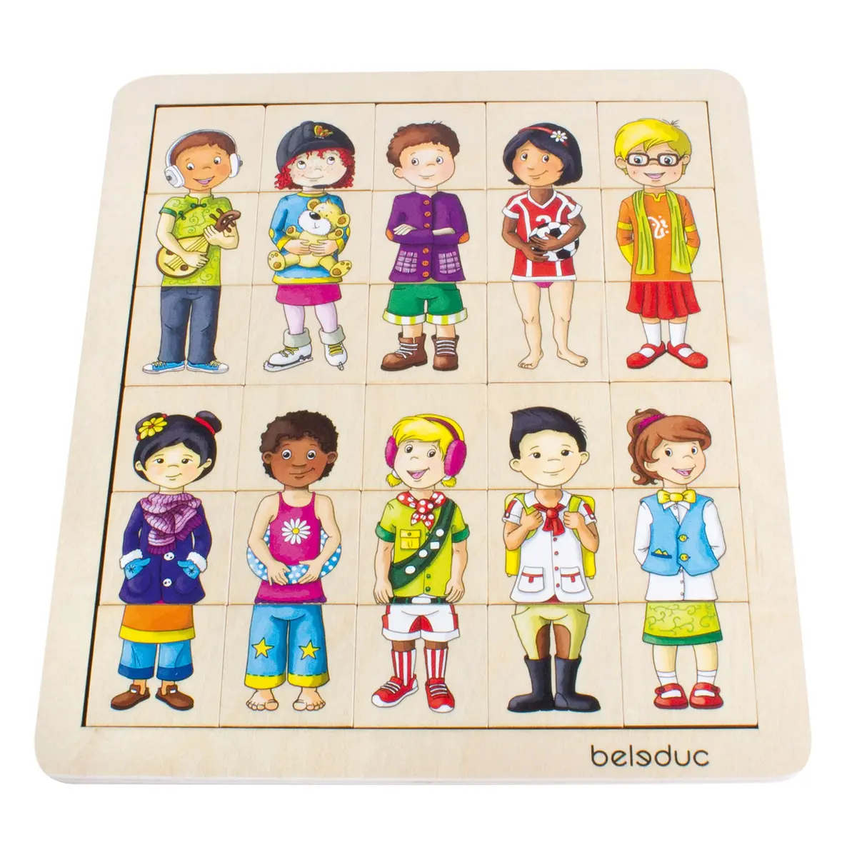 Beleduc Match & Mix Cultural Kids Wooden Puzzle - 30 Pc 1