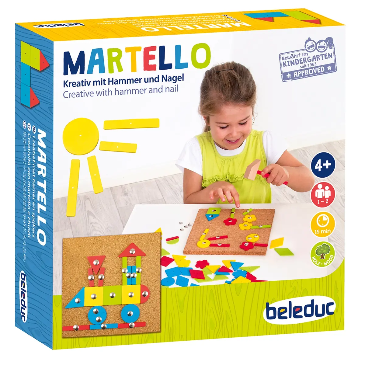 Beleduc Martello Game - Creative Cork Board Hammer & Nails Kit 1