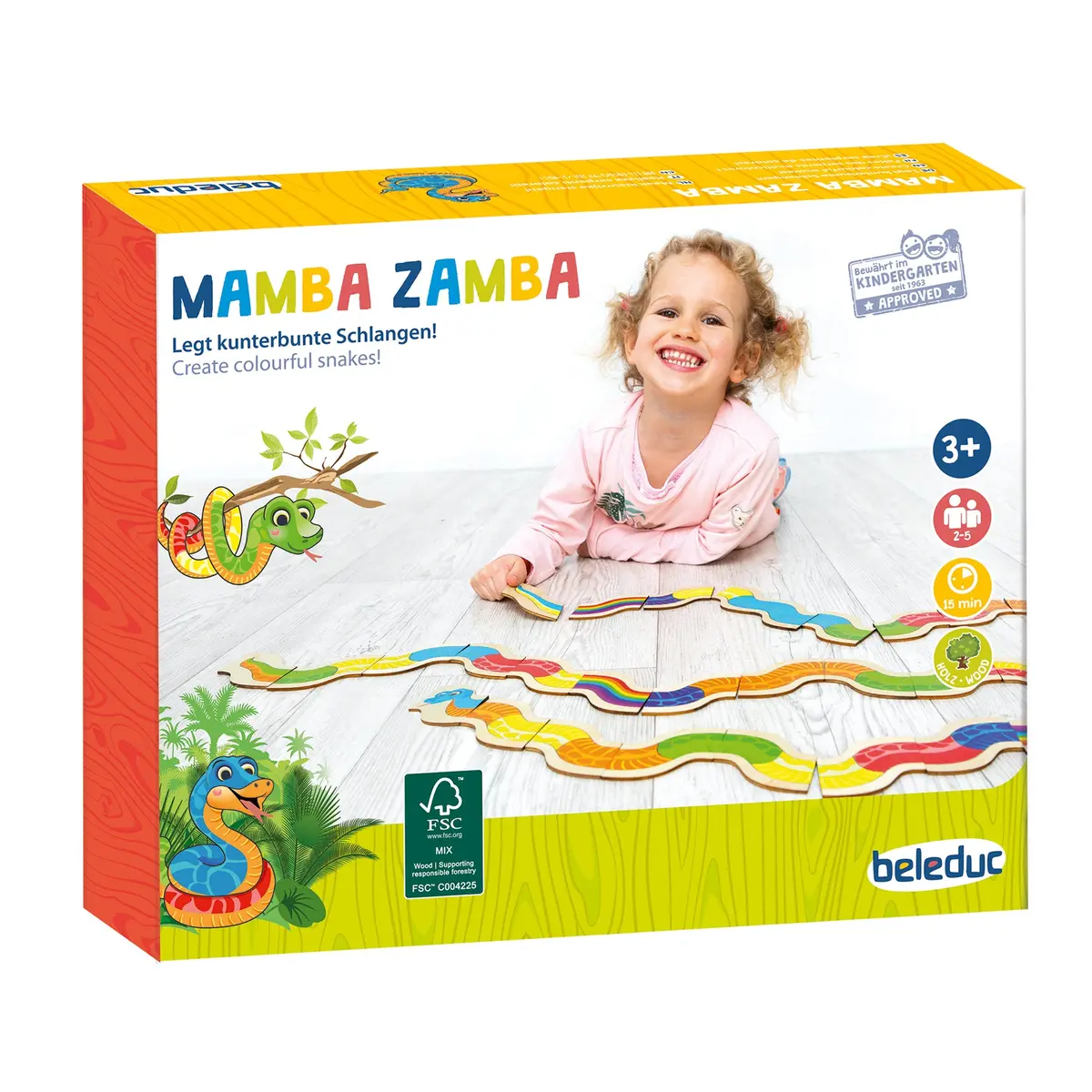Beleduc Mamba Zamba Colorful Snake Domino Game 1