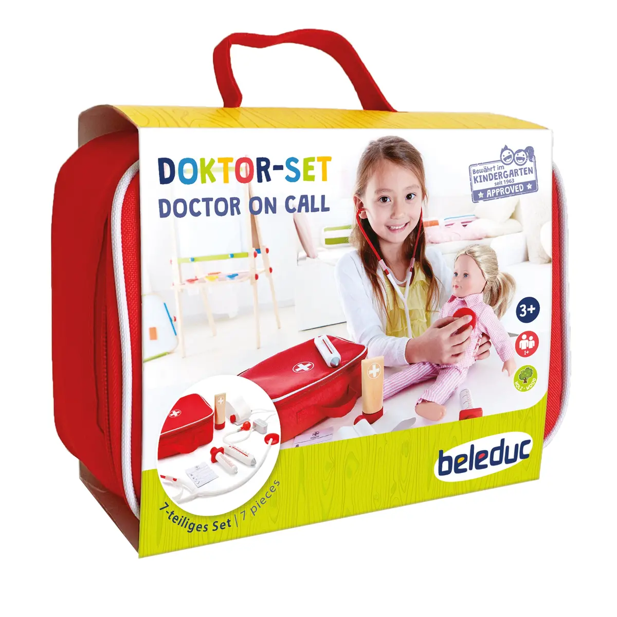 Beleduc 7-Piece Doctor On Call Playset - Realistic Medical Tools 1