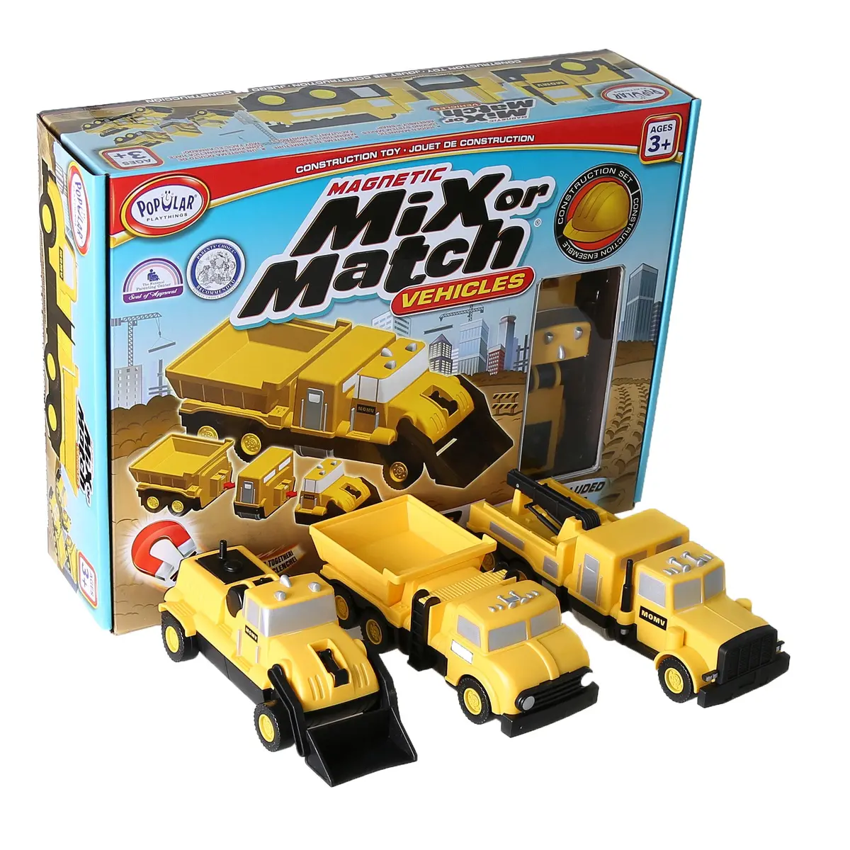 Popular Playthings Magnetic Mix Or Match Vehicles, Construction Playset 1