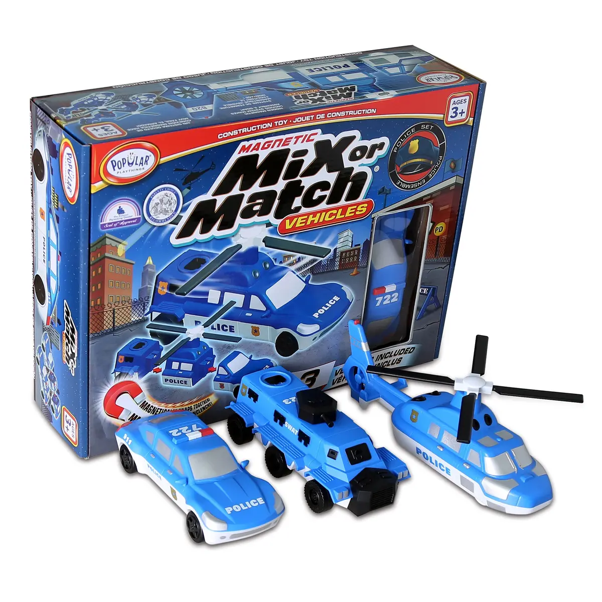 Popular Playthings Magnetic Mix Or Match Police Vehicles 1