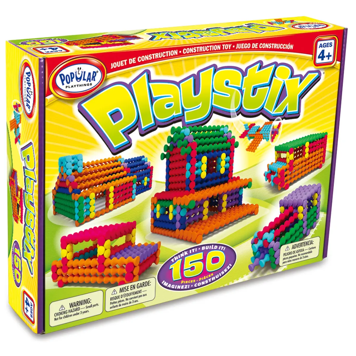 Popular Playthings Playstix 150-Piece Color-Coded Construction Set 1