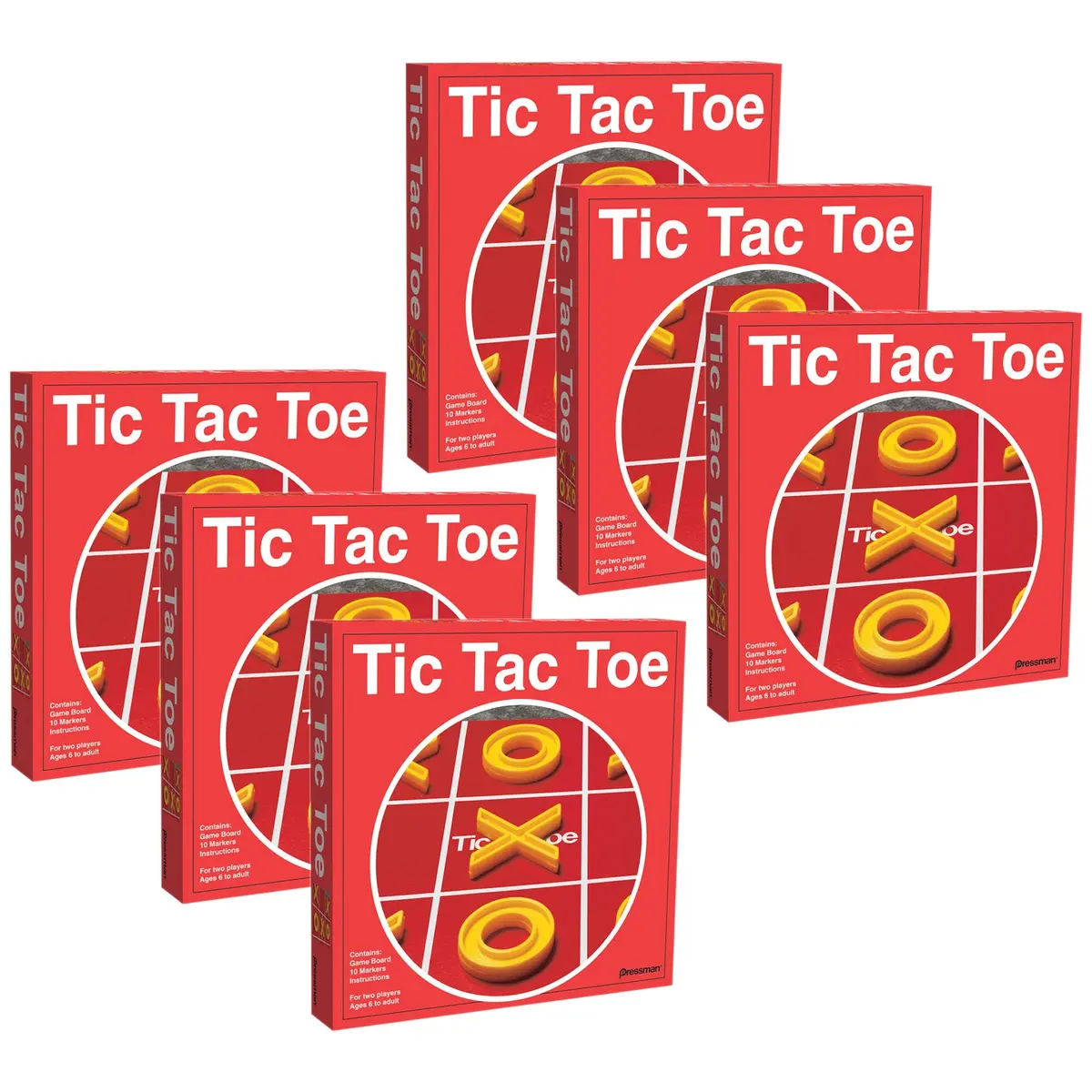 Pressman Tic Tac Toe Classic Board Game, 6-Pack 1