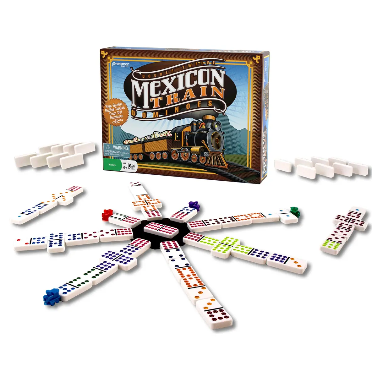 Pressman Mexican Train Dominoes Game Set 1