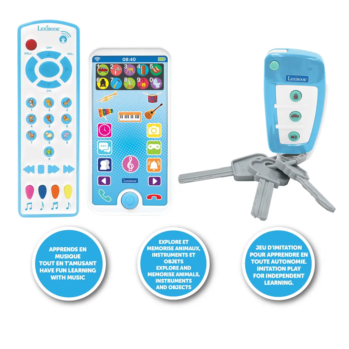 Lexibook Educational Cell Phone, Remote Control And Keychain 1