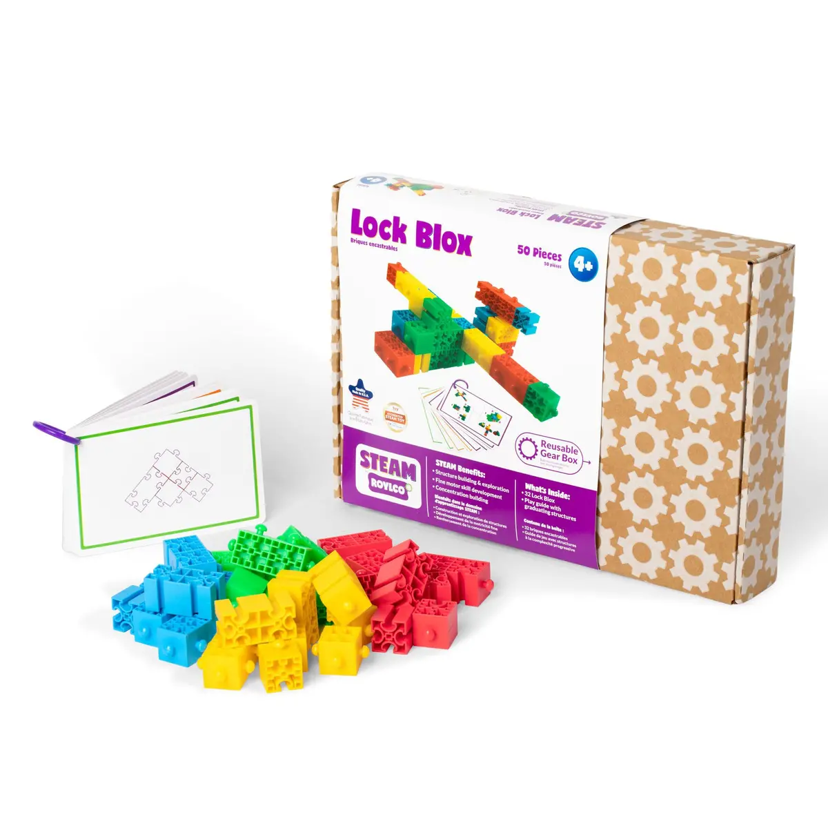 Roylco Lock Blox Steam Building Set - Colorful Educational Toy 1