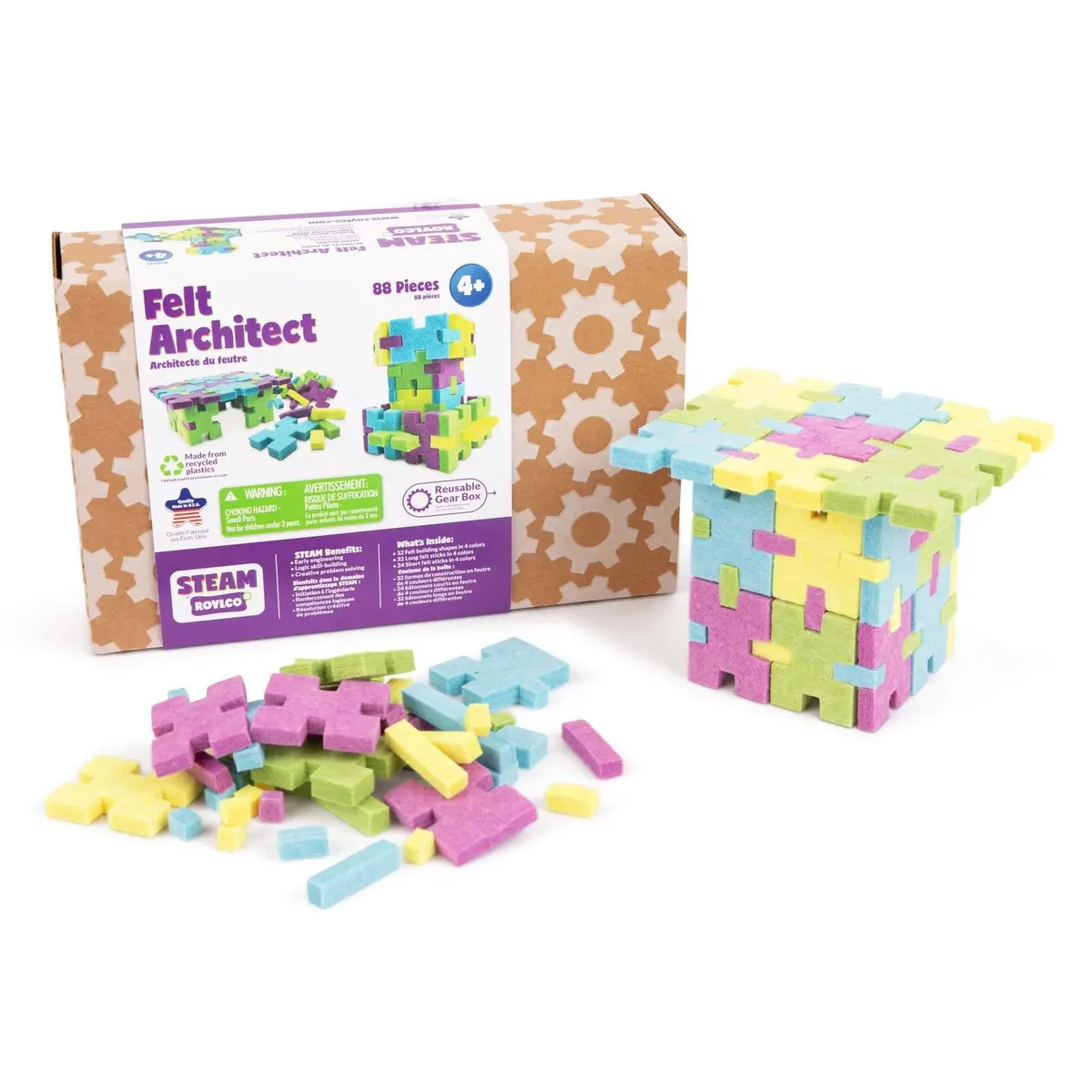 Roylco Felt Architect Set - Colorful Building For Kids - 88 Pieces 1