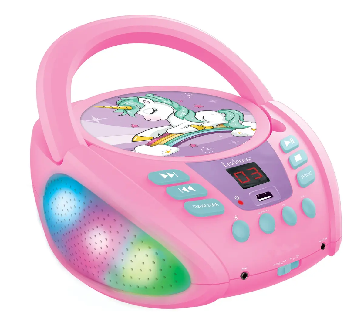 Lexibook Unicorn-Themed Bluetooth Portable Cd Player - Multicolor 1