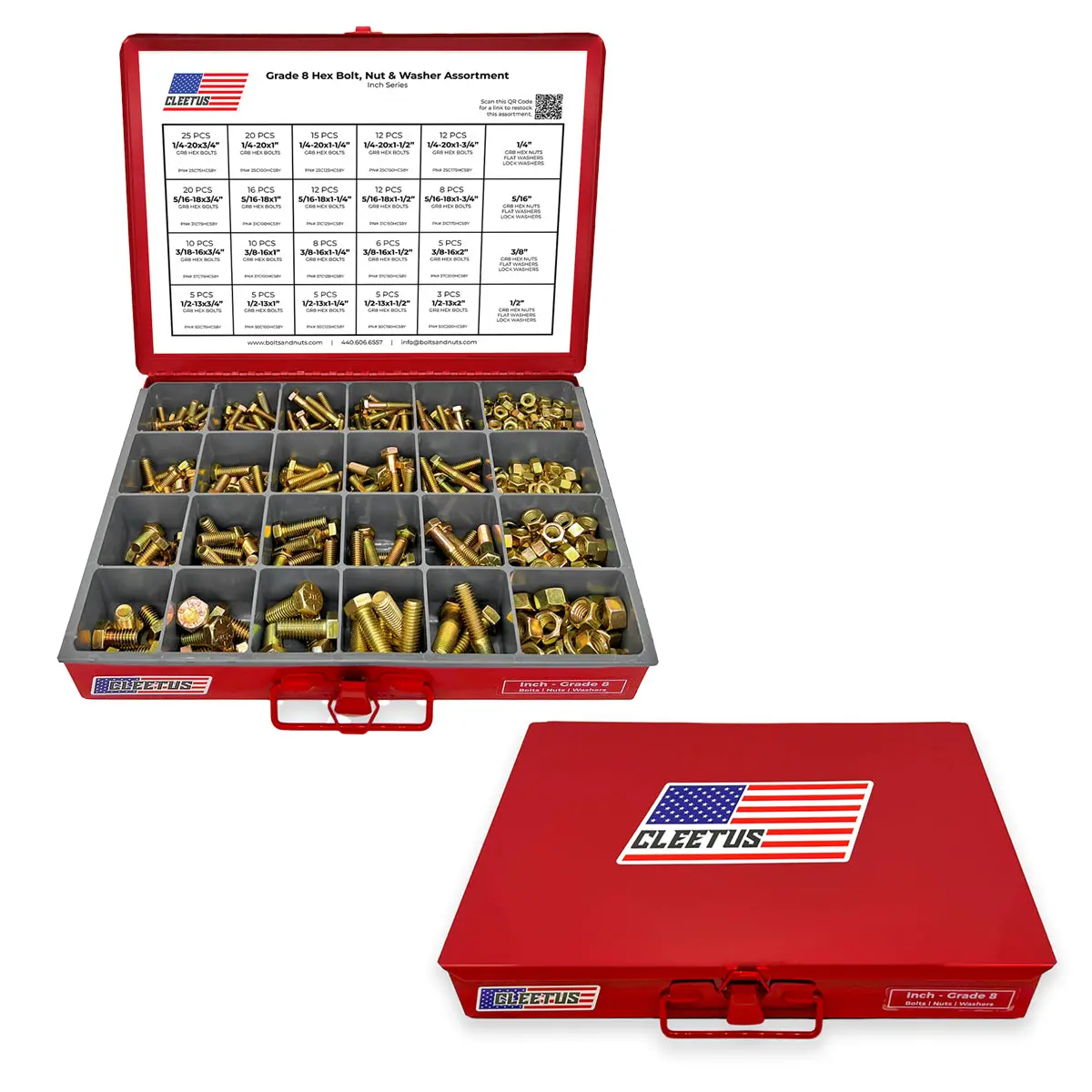 Inch Hex Bolt, Nut & Washer Assortment - 600 Piece 1