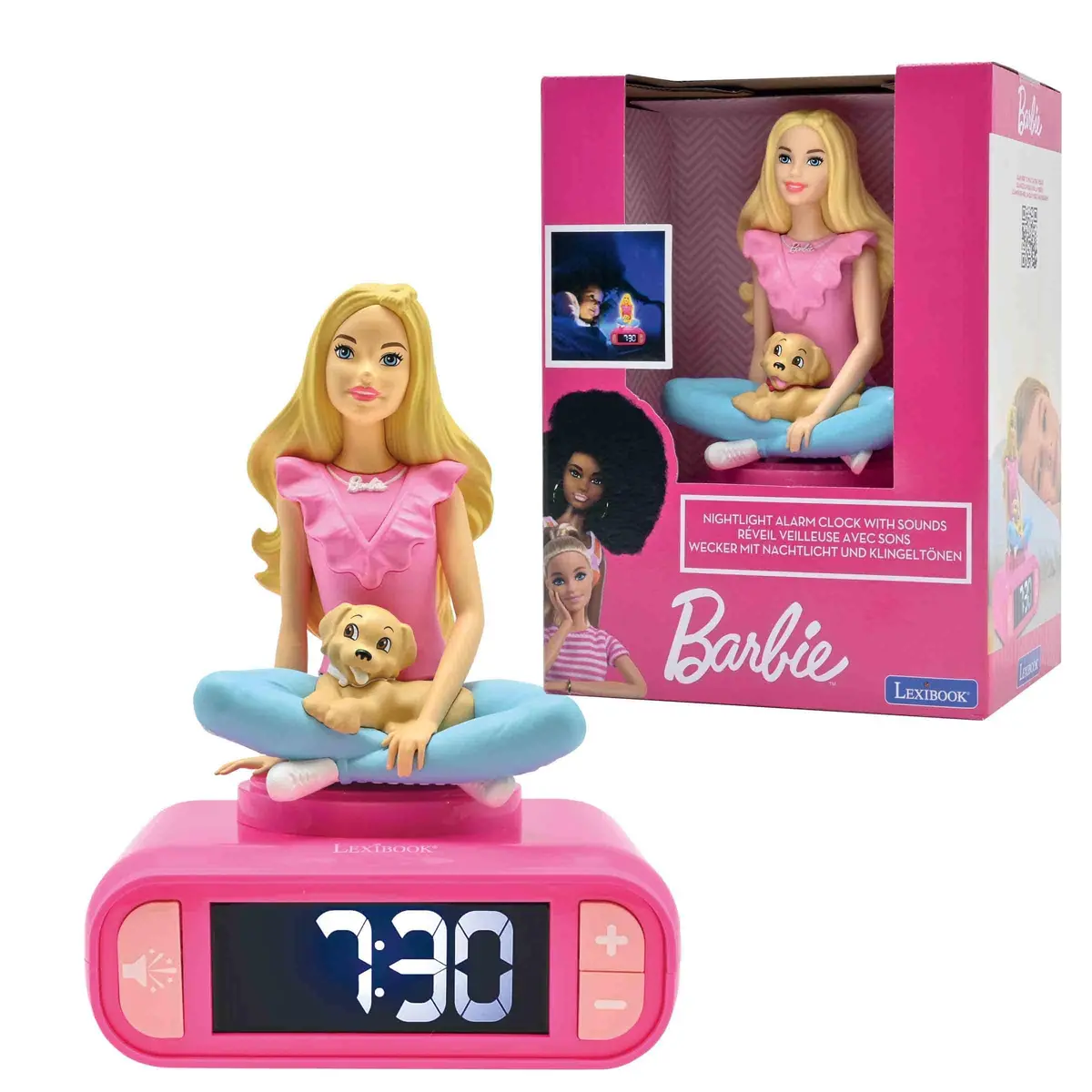 Lexibook Barbie Digital Alarm Clock - Pink 1
