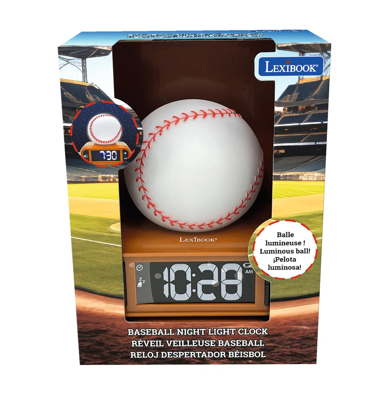 3D Baseball Digital Alarm Clock & Nightlight - Game Day Wakes! 1