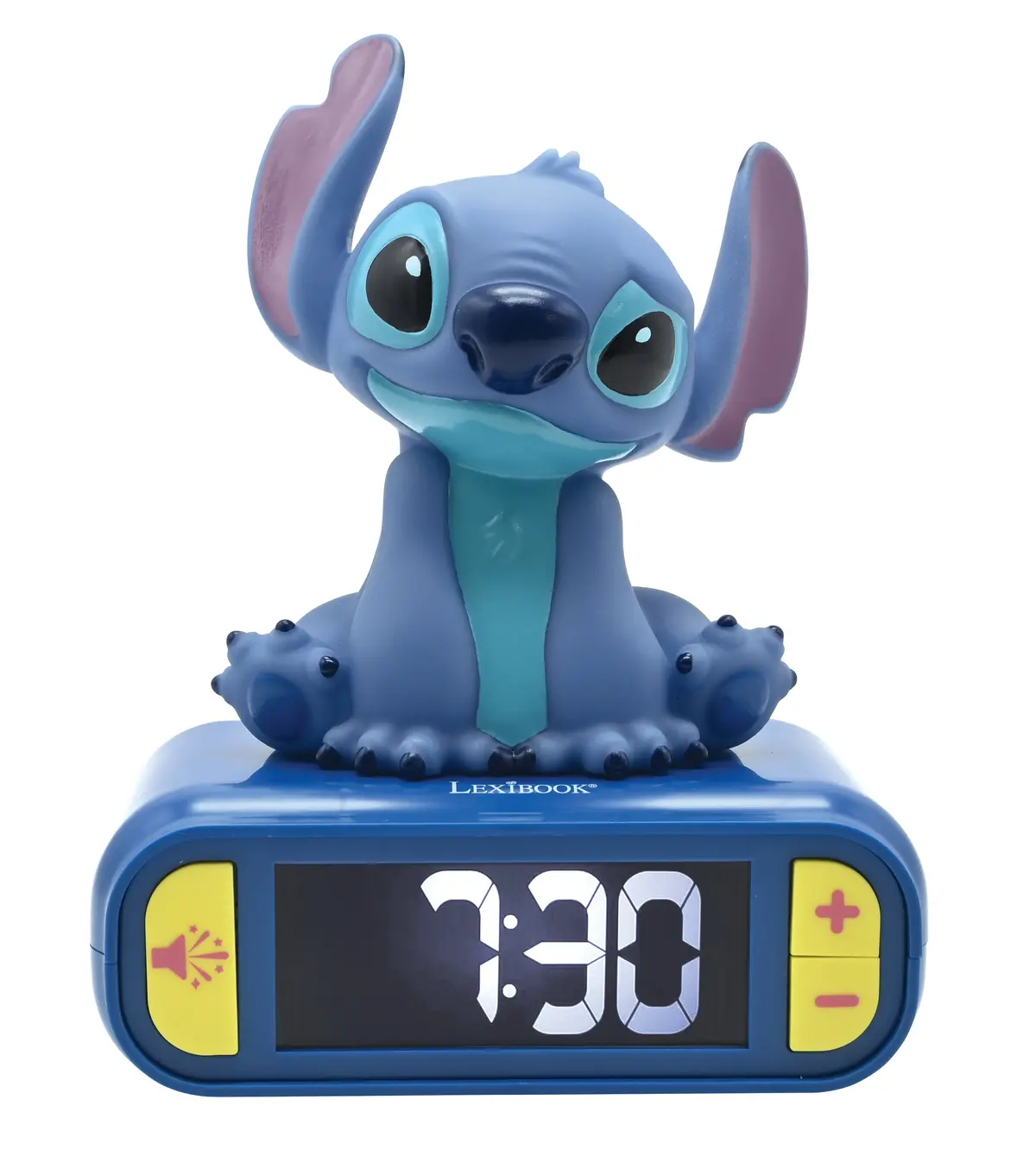 Disney Stitch Themed Digital Alarm Clock With Nightlight - Blue 1