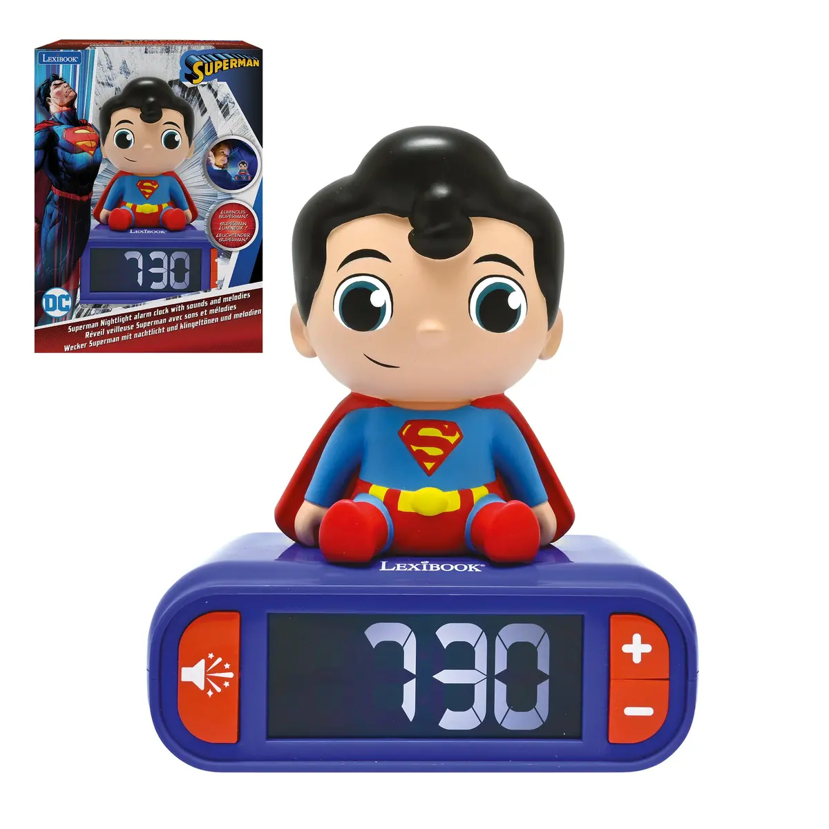 Superman-Themed Night Light And Sound Alarm Clock - Blue 1