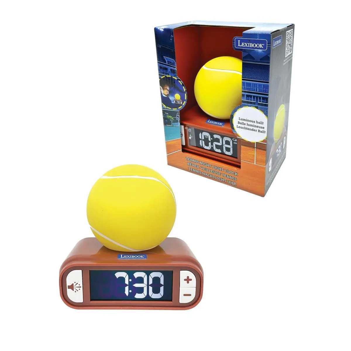 Lexibook Tennis Night Light Alarm Clock - Tennis Inspired Sounds 1