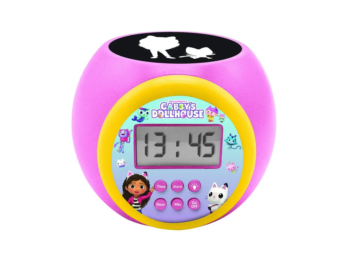Gabby’S Dollhouse Projector Alarm Clock - Starry Night Pink 1
