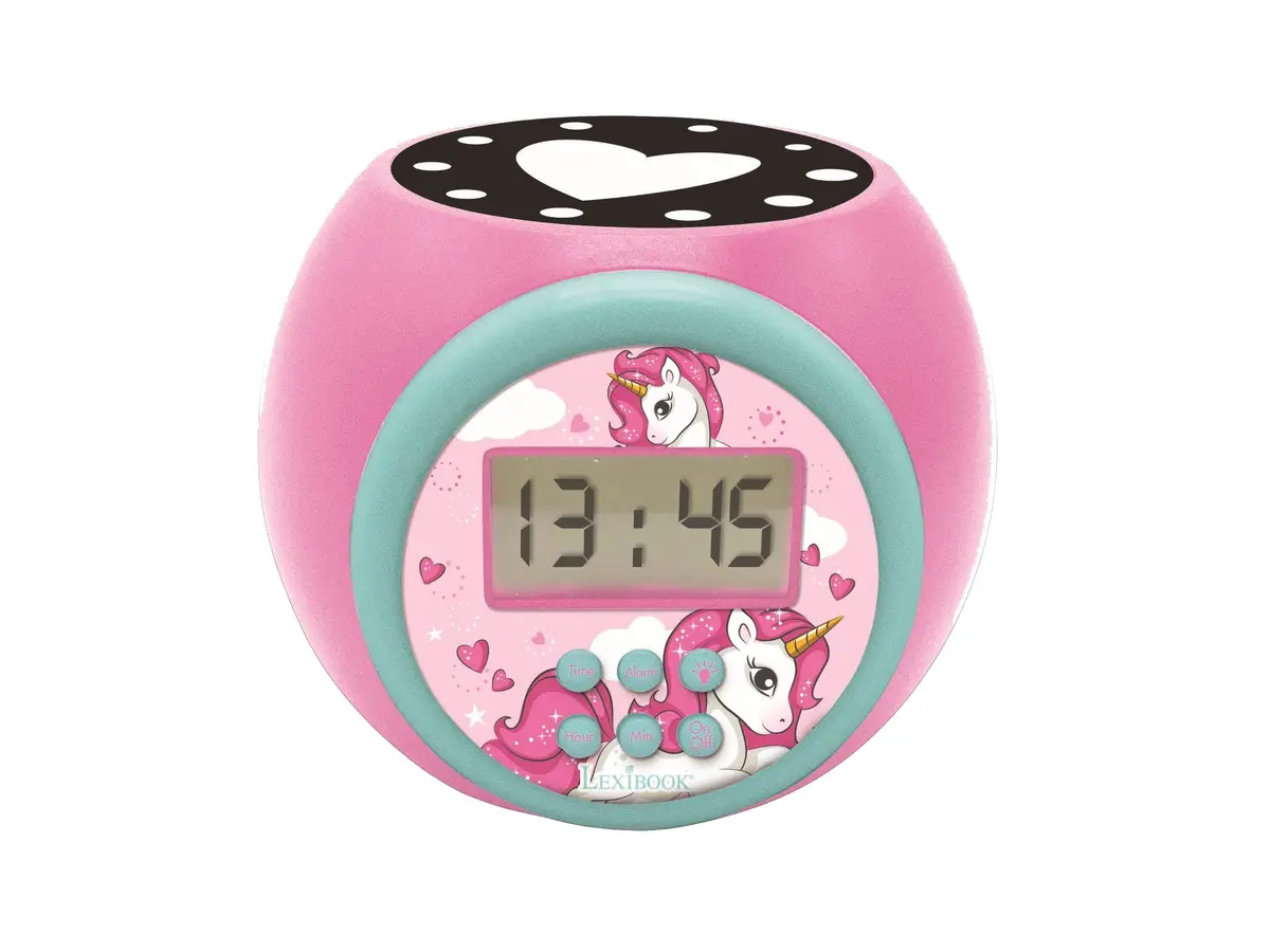 Lexibook Unicorn Themed Projector Alarm Clock - Multicolor 1