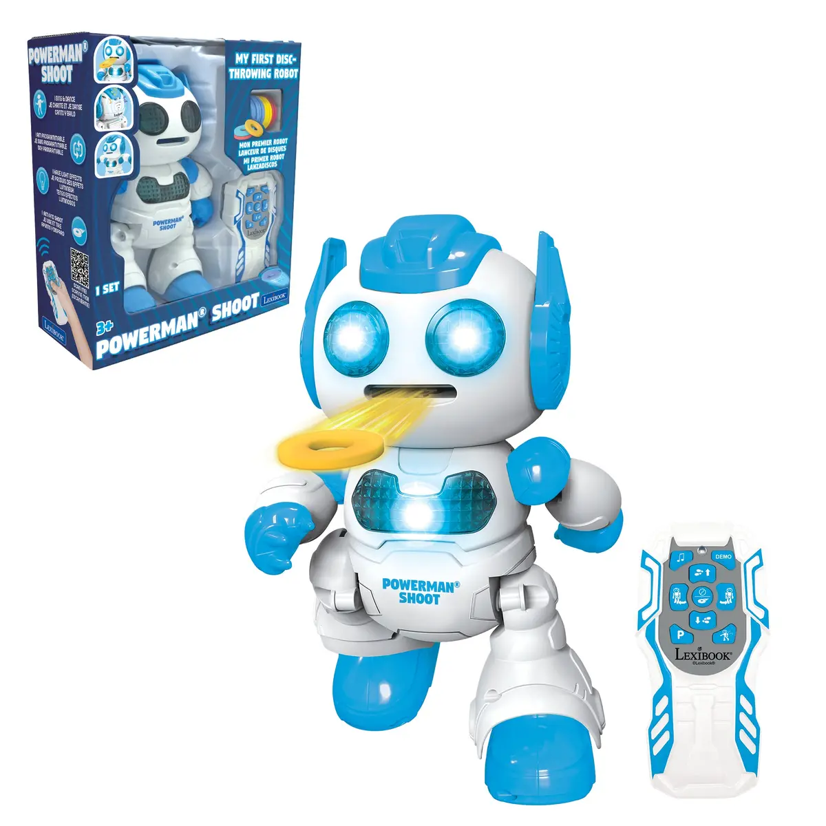 Lexibook Powerman® Shoot Stem Robot, Dance, Music, Demo Incl Remote Control & Foam Discs 1