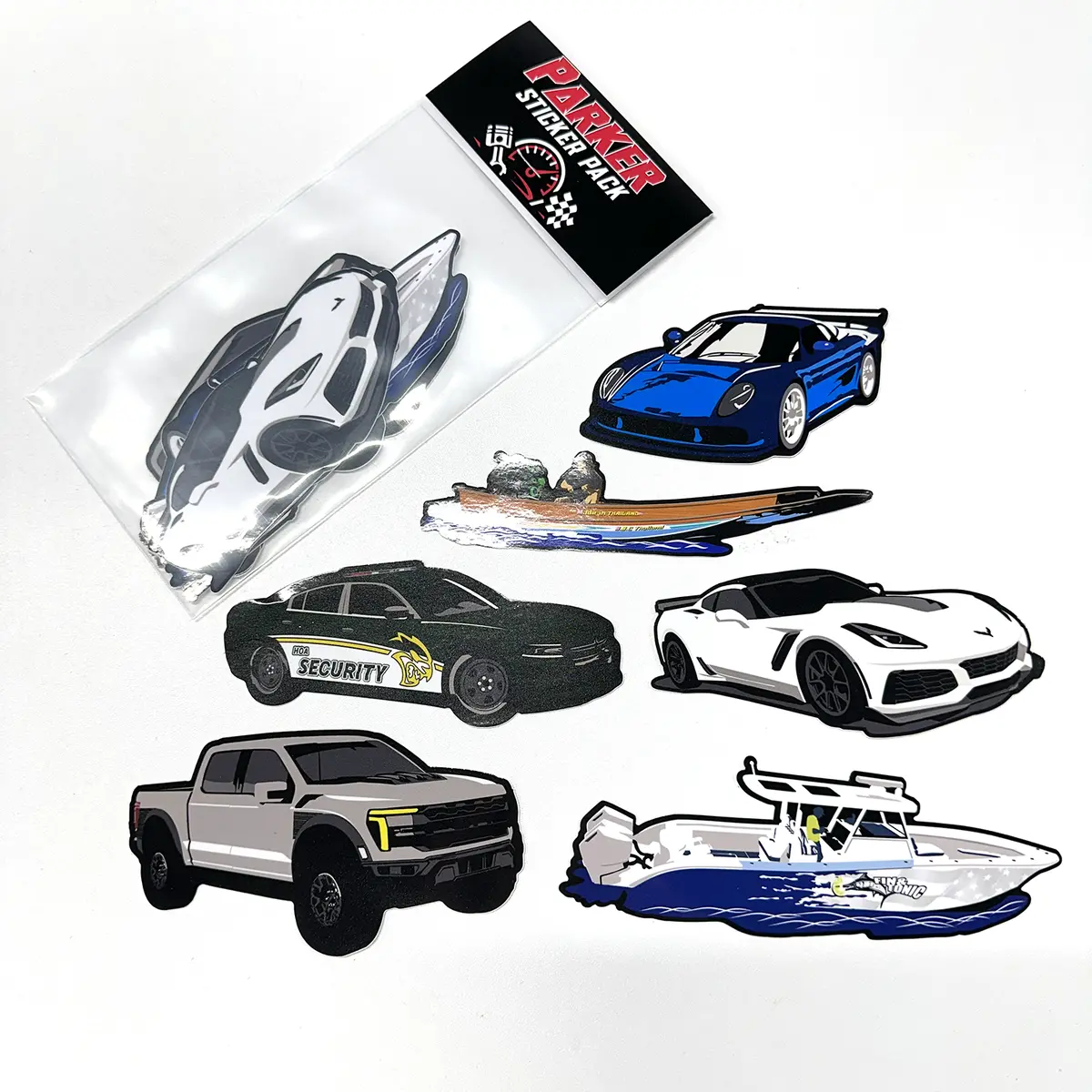 Dr. Parker Fleet Cars Sticker Pack 1