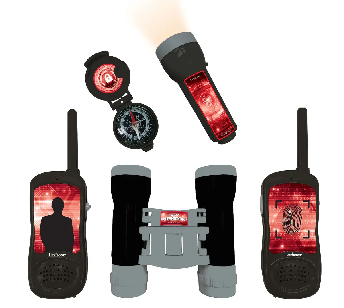 Lexibook Ultimate Spy Walkie Talkies Adventure Set With Binoculars And Torch 1