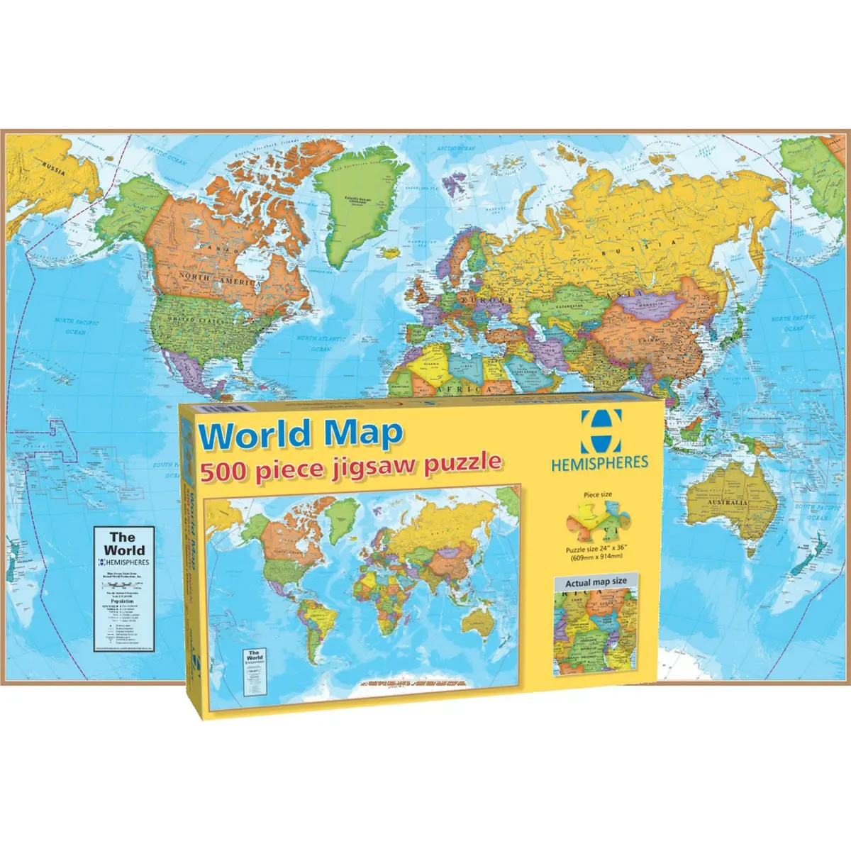 Round World Products Colorful World Map Jigsaw Puzzle - 500 Pc 1