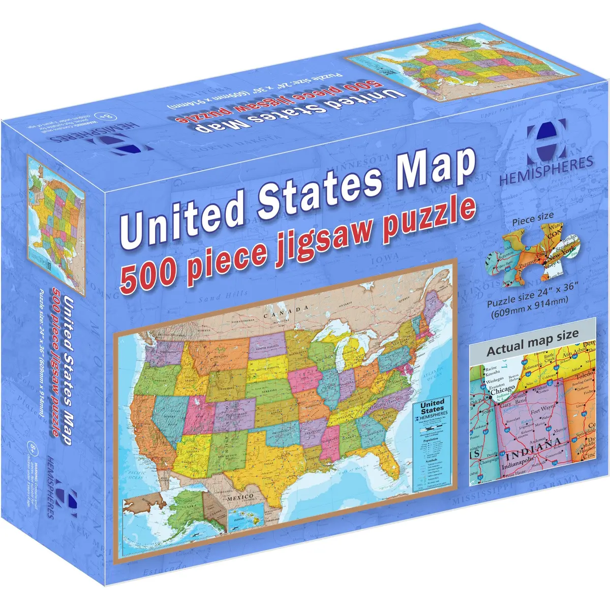 Hemispheres Usa Map Jigsaw Puzzle - 500 Pc 1