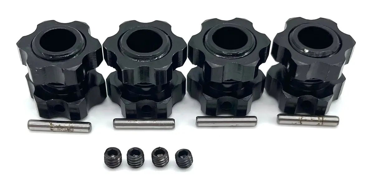 Kaiju Ext - 17Mm Black Hex Hub Set (Front/Rear Wheel Nuts Pins Redcat Racing 1