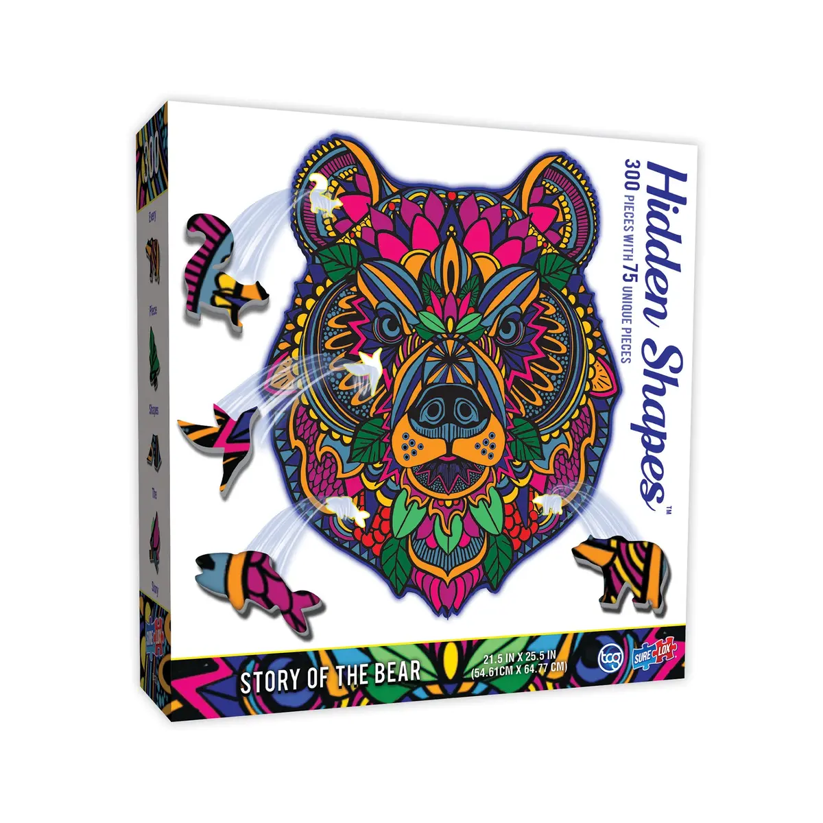 Enchanted Wilderness Bear-Shaped Jigsaw Puzzle - 300 Pc 1
