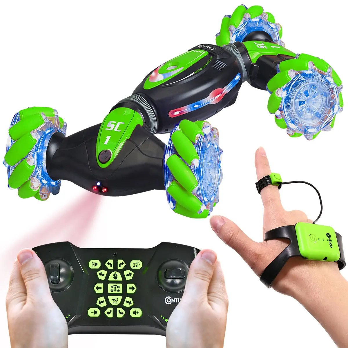 Contixo Sc1 All Terrain Remote Control Speed Crawler - 1:12 Scale - Green 1