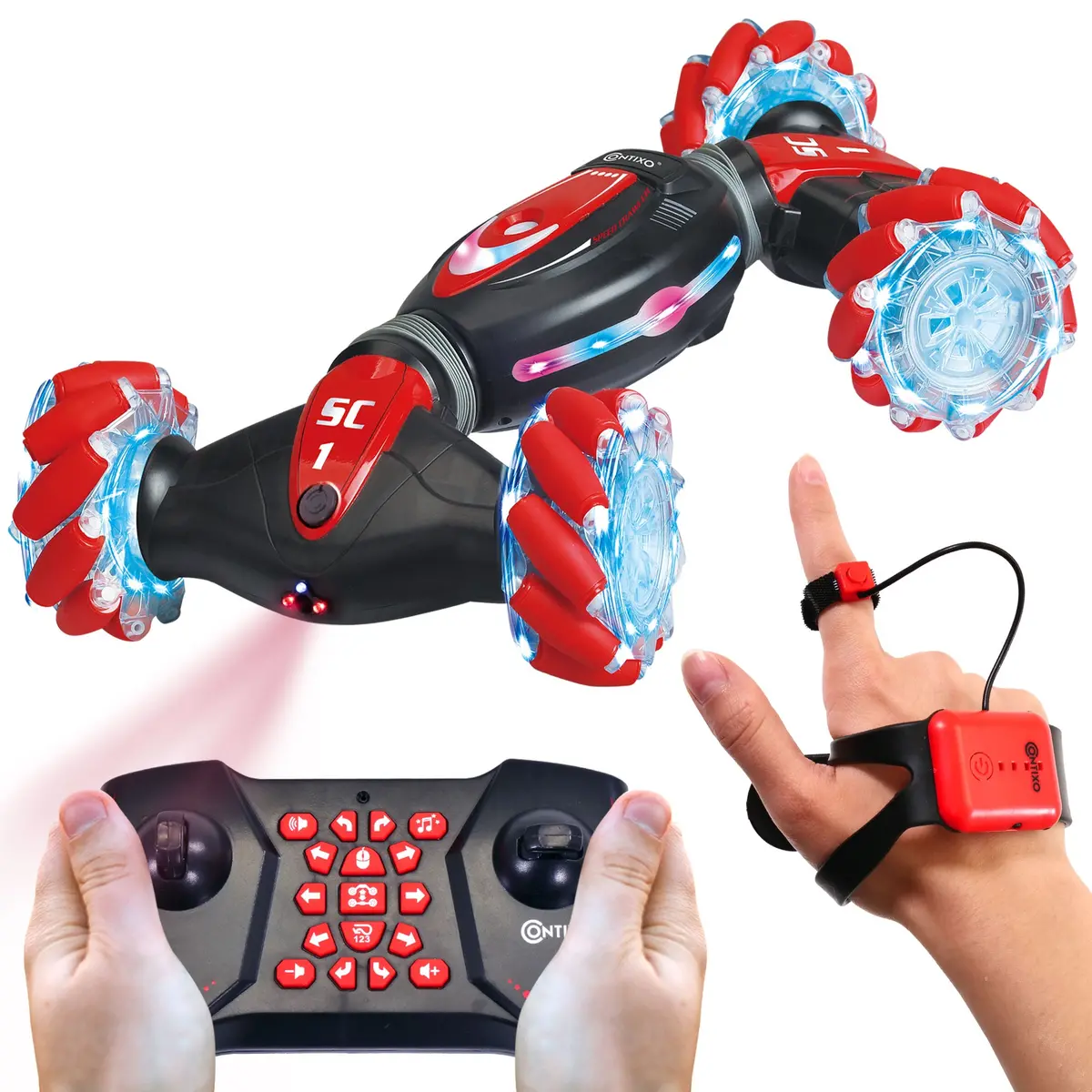 Contixo Sc1 All Terrain Rc Stunt Car - Gesture Control - Red 1