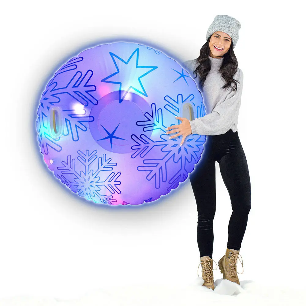 Snowcandy Illuminated Led Snowflakes Snow Tube - 46" Blue & Silver 1